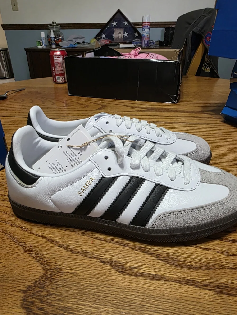 adidas Samba OGWhite / Gray / Black Classic Sneakers Size 7.5m/9w NEW - Picture 3 of 8